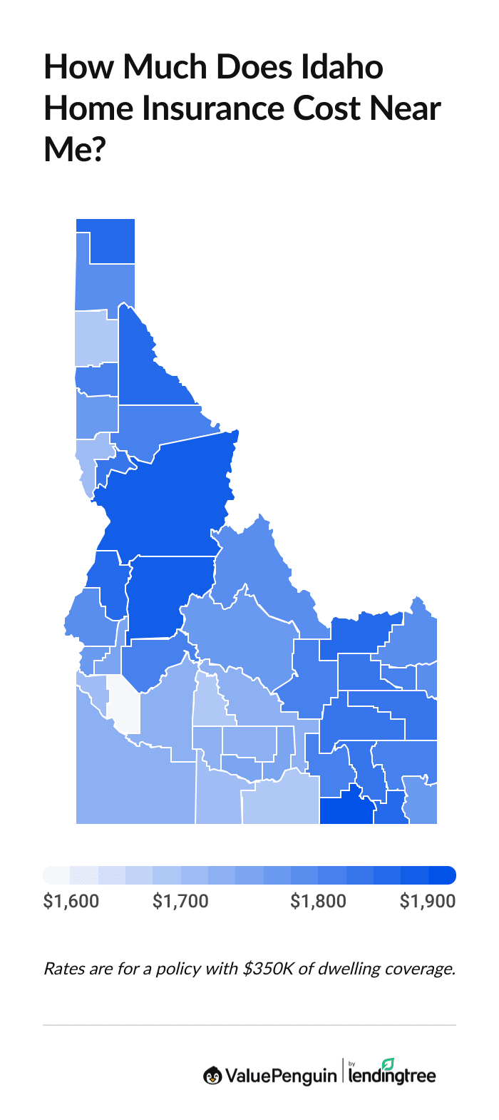 Cost of Idahohomeowners insurance by city